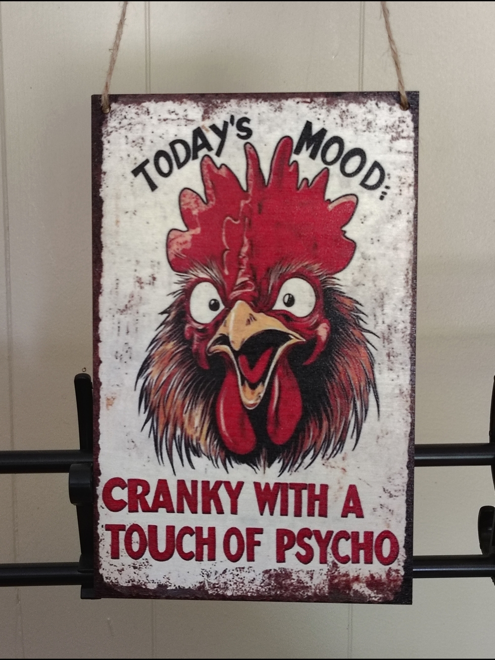 Cranky Rooster Wall Sign